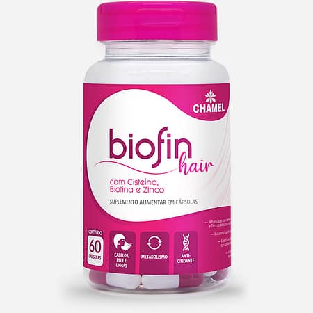 Biofin Hair Chamel - Suplemento em cápsulas para cabelo, pele e unhas
